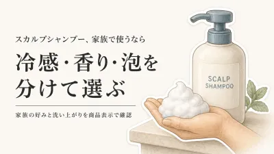 スカルプシャンプーはメントール感だけで選ばない｜香り・泡立ち・洗い上がりで家族共用を考える
