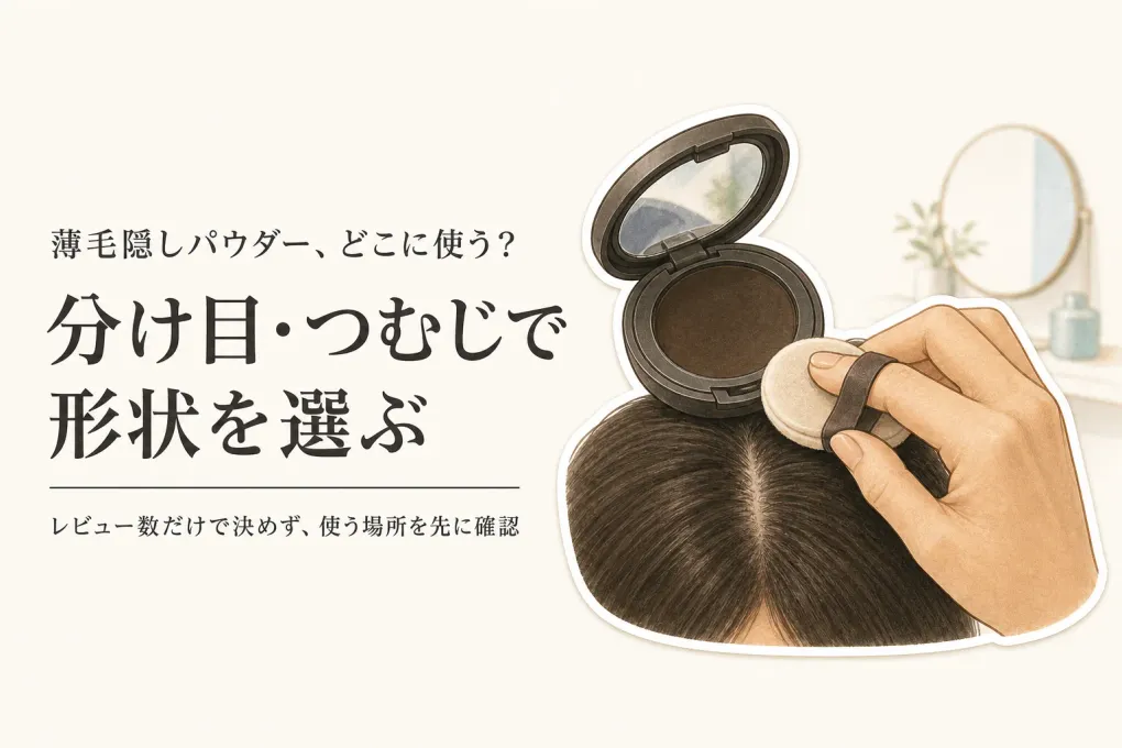 薄毛隠しパウダーのレビュー数順3選｜分け目・つむじ・生え際を色と使いやすさで比較